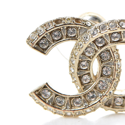Chanel Crystal CC Earrings Gold 5 of 10
