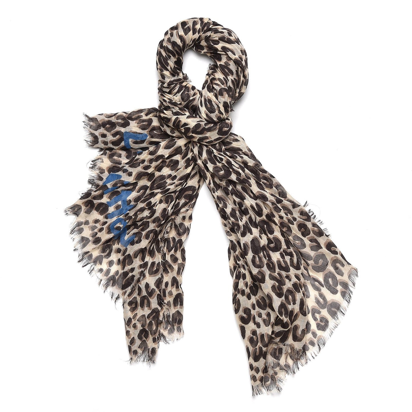 Cashmere Silk Leopard Stole Beige