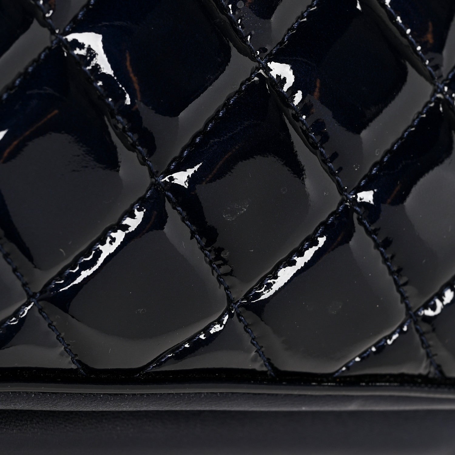Chanel Patent Quilted Accordion Shopping Tote Navy 11 of 11