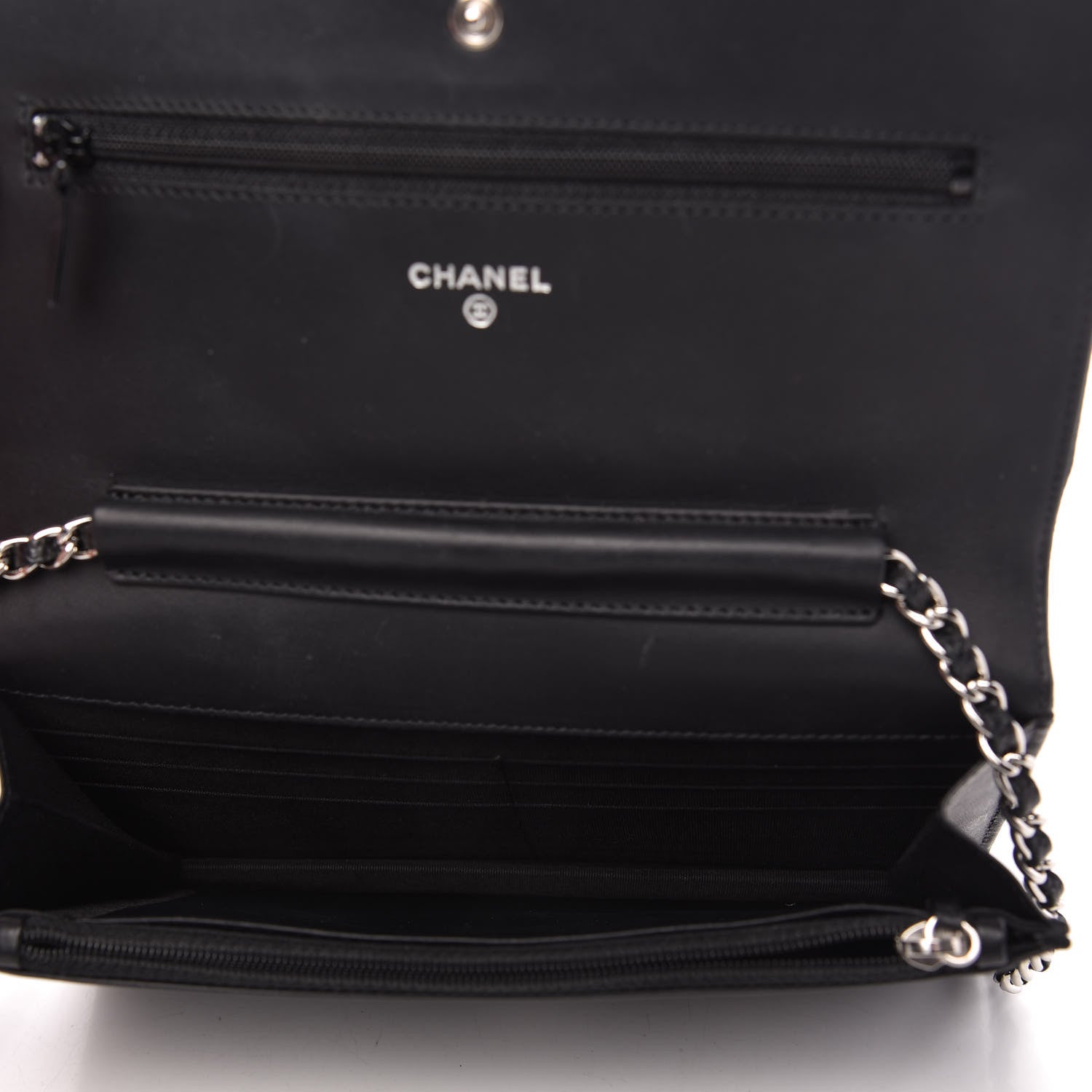 Chanel Caviar Timeless CC Wallet On Chain WOC Black 5 of 10