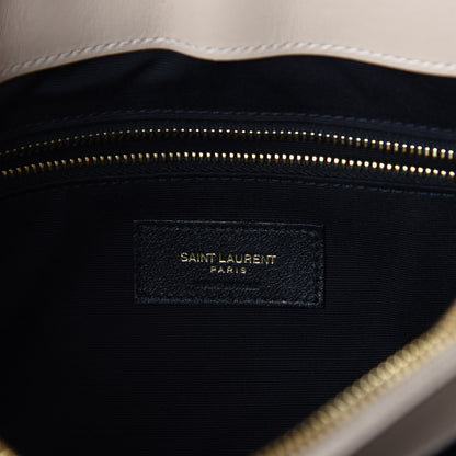 Saint Laurent Calfskin Y Quilted Monogram Medium Loulou Chain Satchel Nude Powder 6 of 9