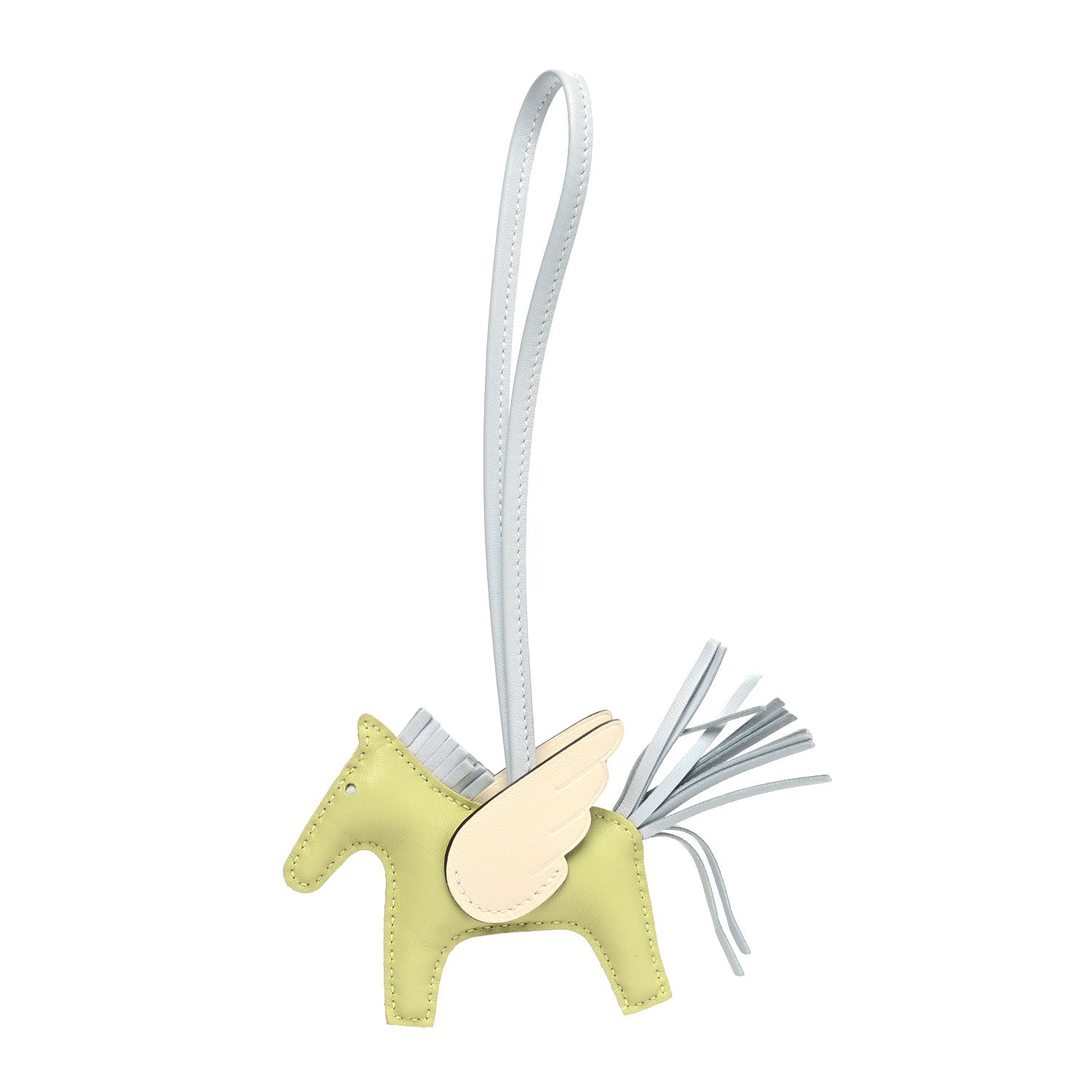 Hermes Milo Lambskin Grigri Rodeo Pegase Horse Bag Charm PM Jaune Bourgeon Bleu Brume Nata 1 of 4