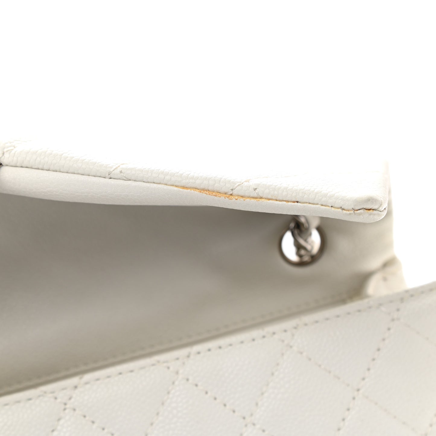 Caviar Quilted Maxi Single Flap White
