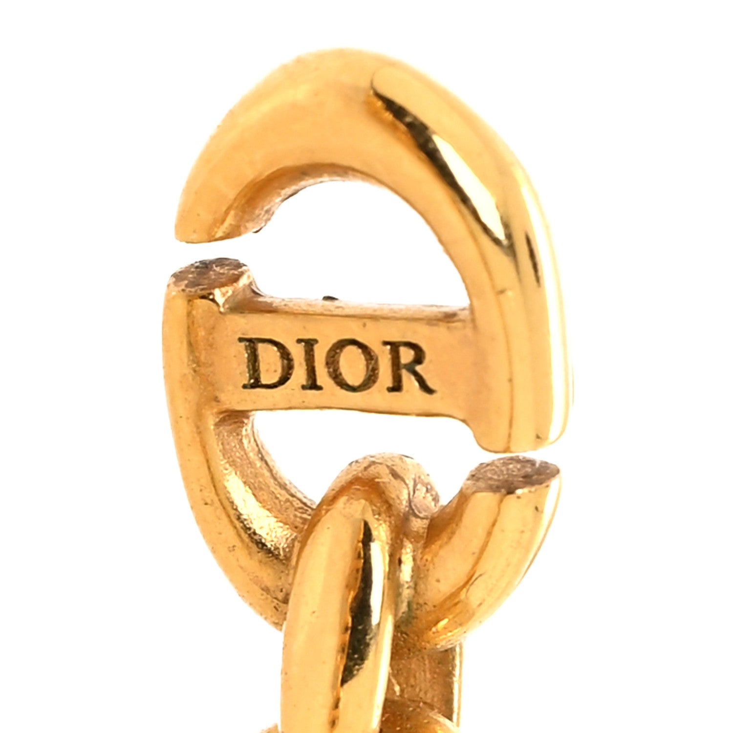 Christian Dior Metal Hoop Earrings Aged Gold 4 of 4
