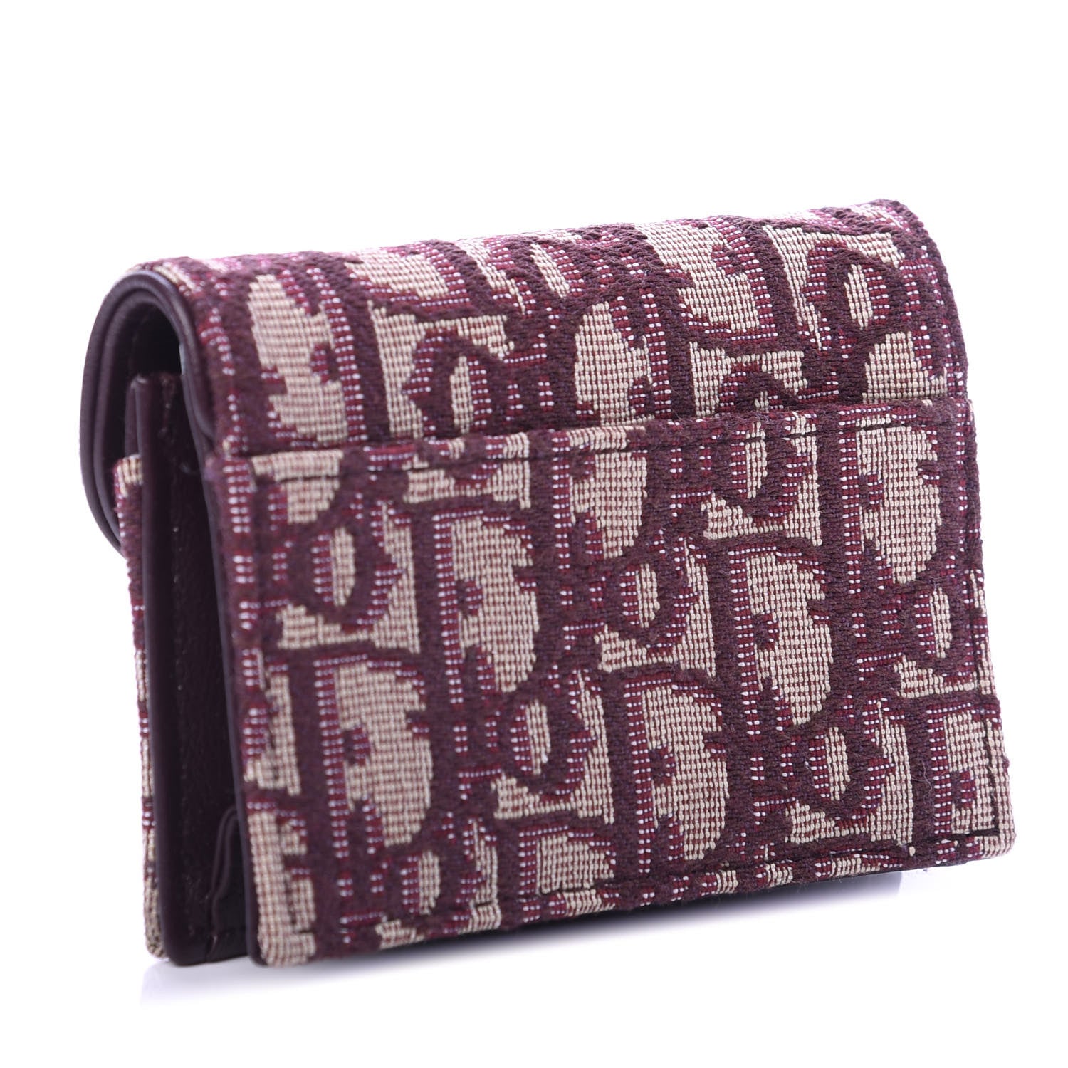 Christian Dior Oblique Saddle Card Holder Bordeaux 3 of 8