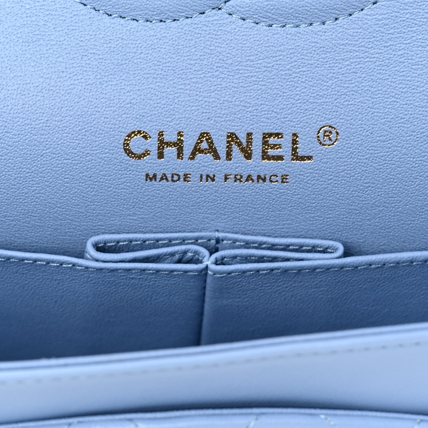 Chanel Lambskin Quilted Medium Double Flap Light Blue 6 of 11