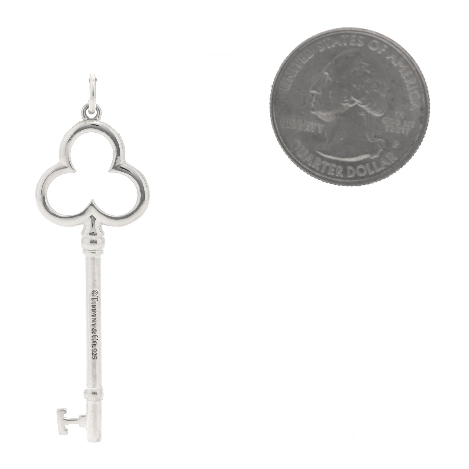 Tiffany Sterling Silver Large Trefoil Key Pendant 2 of 3