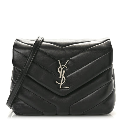 Saint Laurent Calfskin Y Quilted Monogram Toy Loulou Crossbody Bag Black 1 of 13
