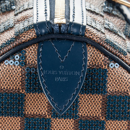 Louis Vuitton Damier Paillettes Speedy 30 Blue 6 of 8