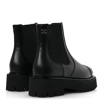 Chanel Calfskin Cap Toe CC Short Boots 36 Black 5 of 11