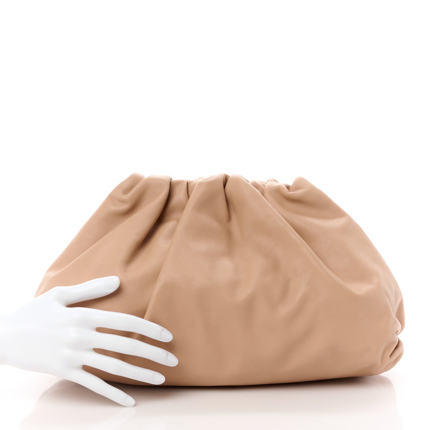 Smooth Butter Calf The Pouch Oversized Clutch Nude