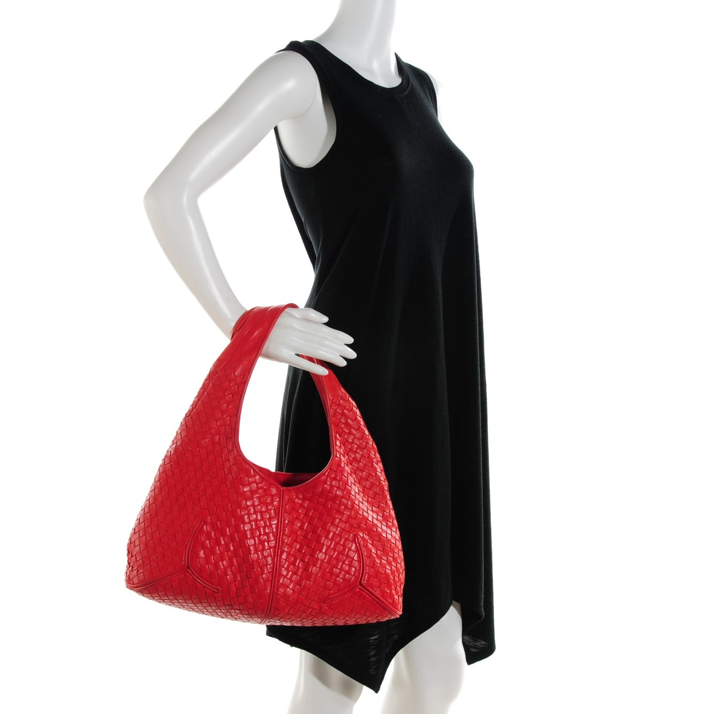 Nappa Intrecciato Ball Hobo Cardinal