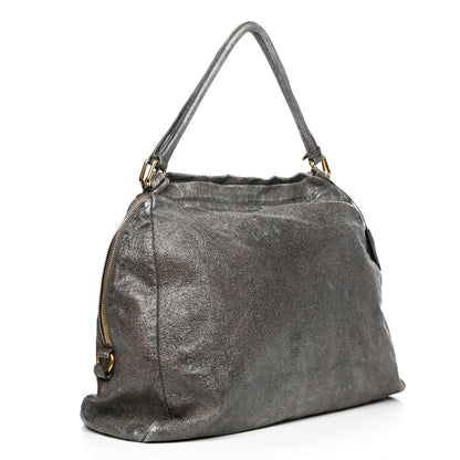 Prada Cervo Lux Shoulder Bag Dark Grey 3 of 11