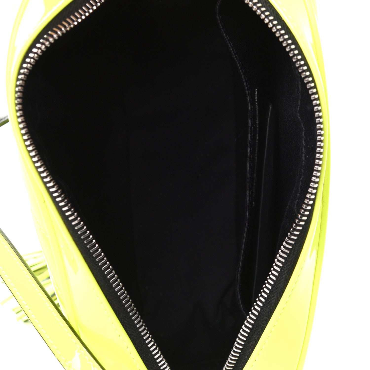Saint Laurent Patent Calfskin Matelasse Monogram Lou Camera Bag Neon Yellow 4 of 4