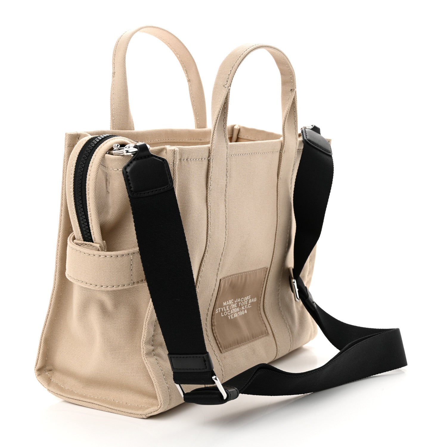 Marc Jacobs Cotton Canvas Medium The Traveler Tote Bag Beige 3 of 10