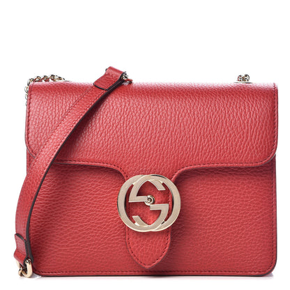 Gucci Dollar Calfskin Small Interlocking G Shoulder Bag Red 1 of 9