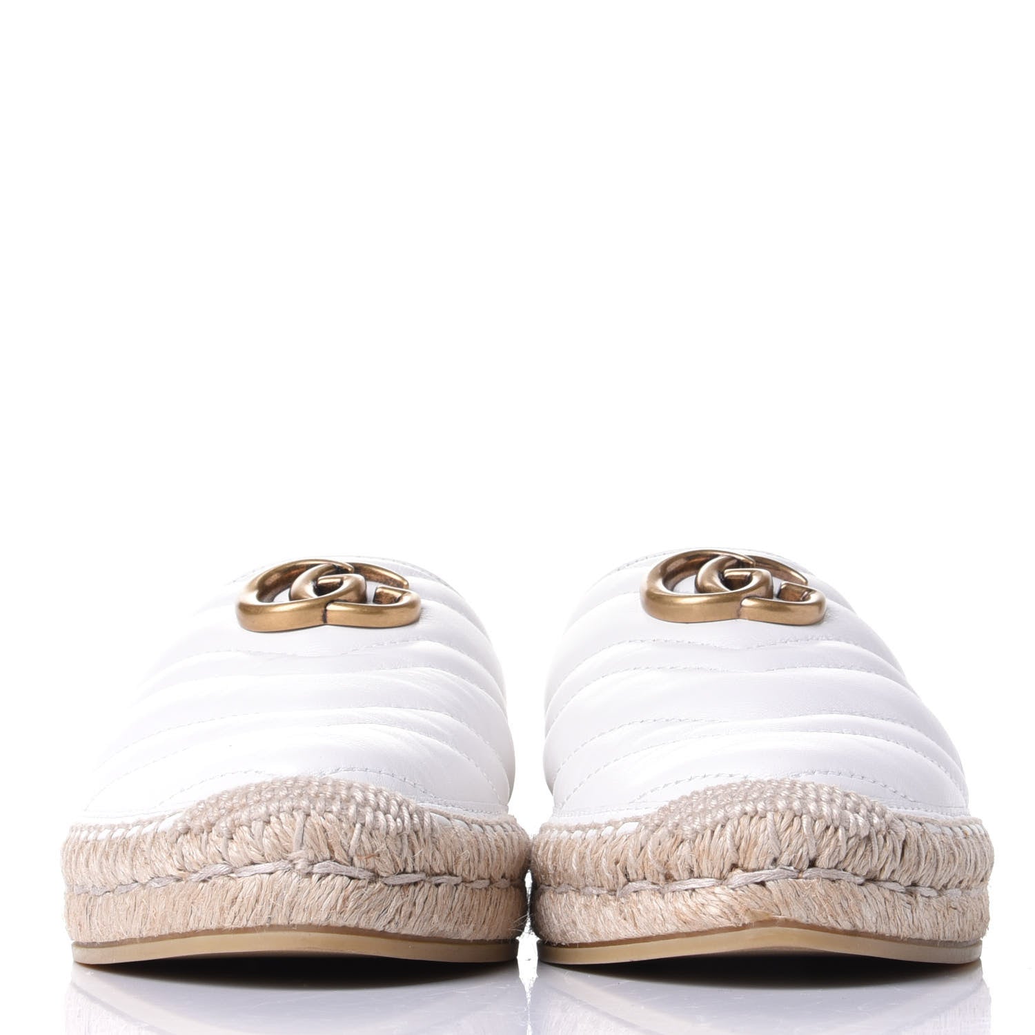 Gucci Nappa Matelasse GG Marmont Espadrille Slippers 38.5 Great White 2 of 12