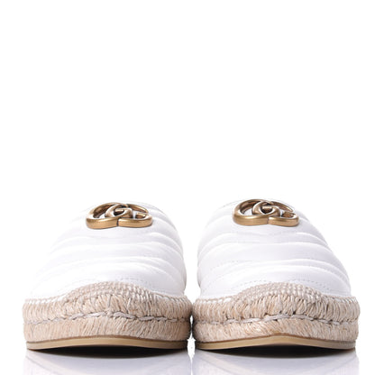 Gucci Nappa Matelasse GG Marmont Espadrille Slippers 38.5 Great White 2 of 12