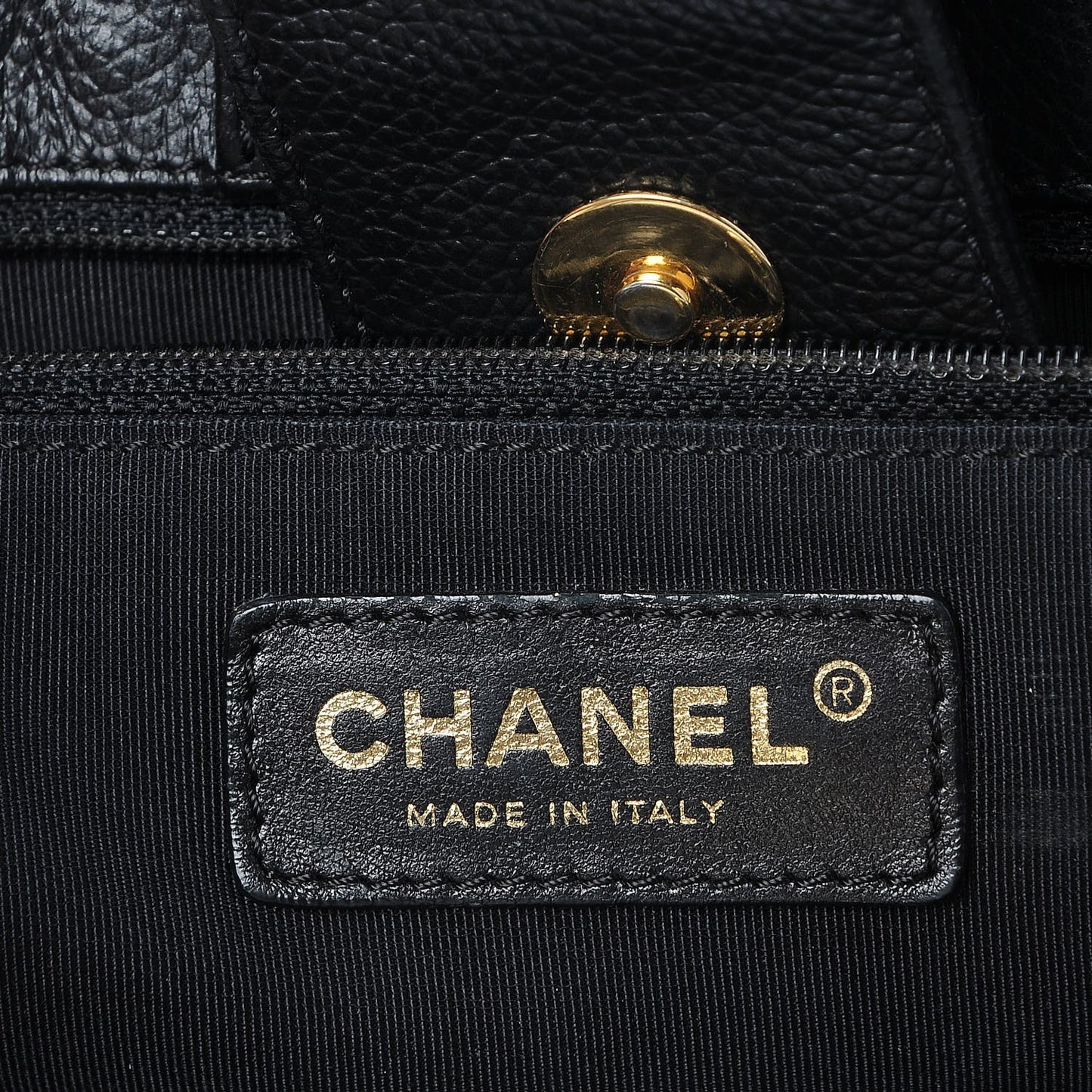 Calfskin Cerf Executive Shopper Tote Black