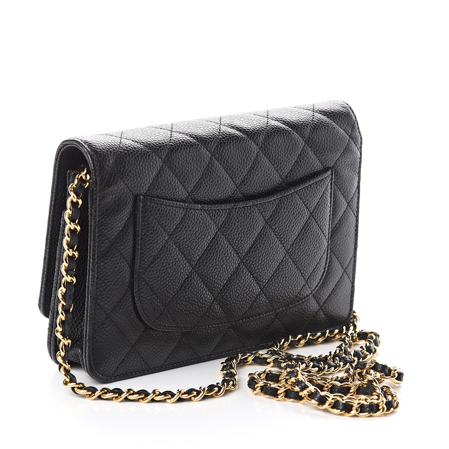 Caviar Quilted Wallet On Chain WOC Black