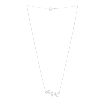 Tiffany Sterling Silver Paloma Picasso Olive Leaf Vine Pendant Necklace 2 of 3