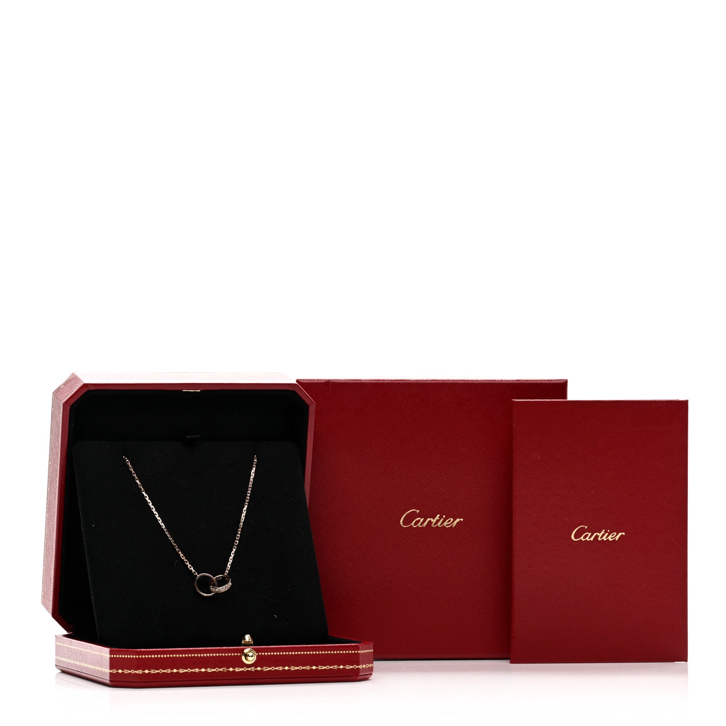18K Pink Gold Diamond Interlocking LOVE Necklace