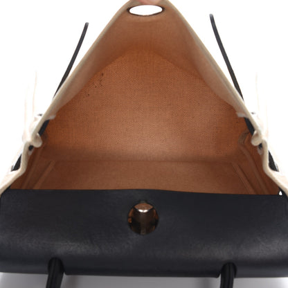 Hermes Toile Vache Calfskin Herbag 30 PM Bag Natural Black 5 of 11