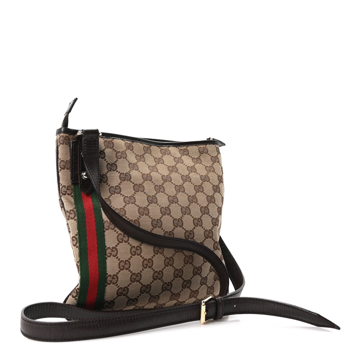 Gucci Monogram Web Jolicoeur Charms Messenger Dark Brown 3 of 10