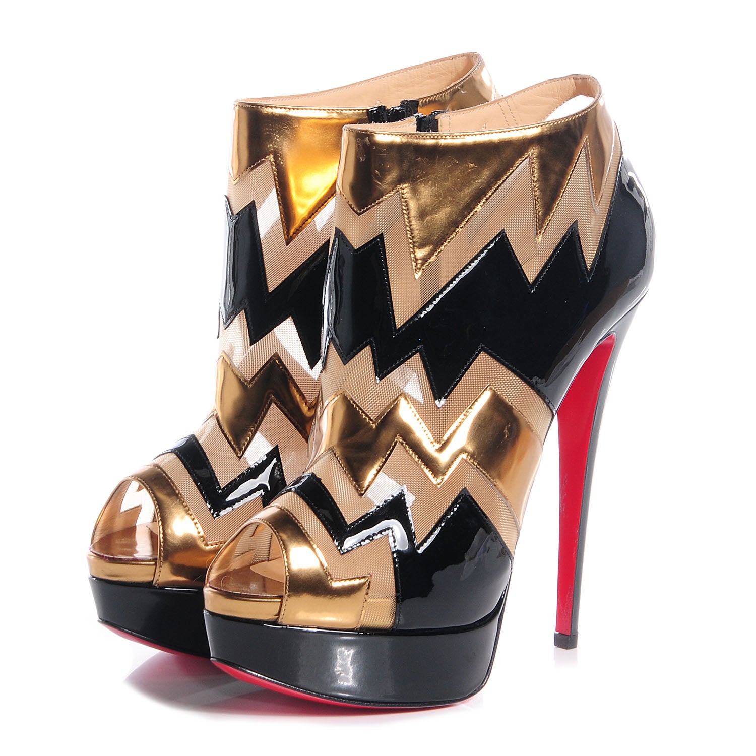 Christian Louboutin Patent Ziggy 150 Peep Toe Boots 39.5 3 of 5