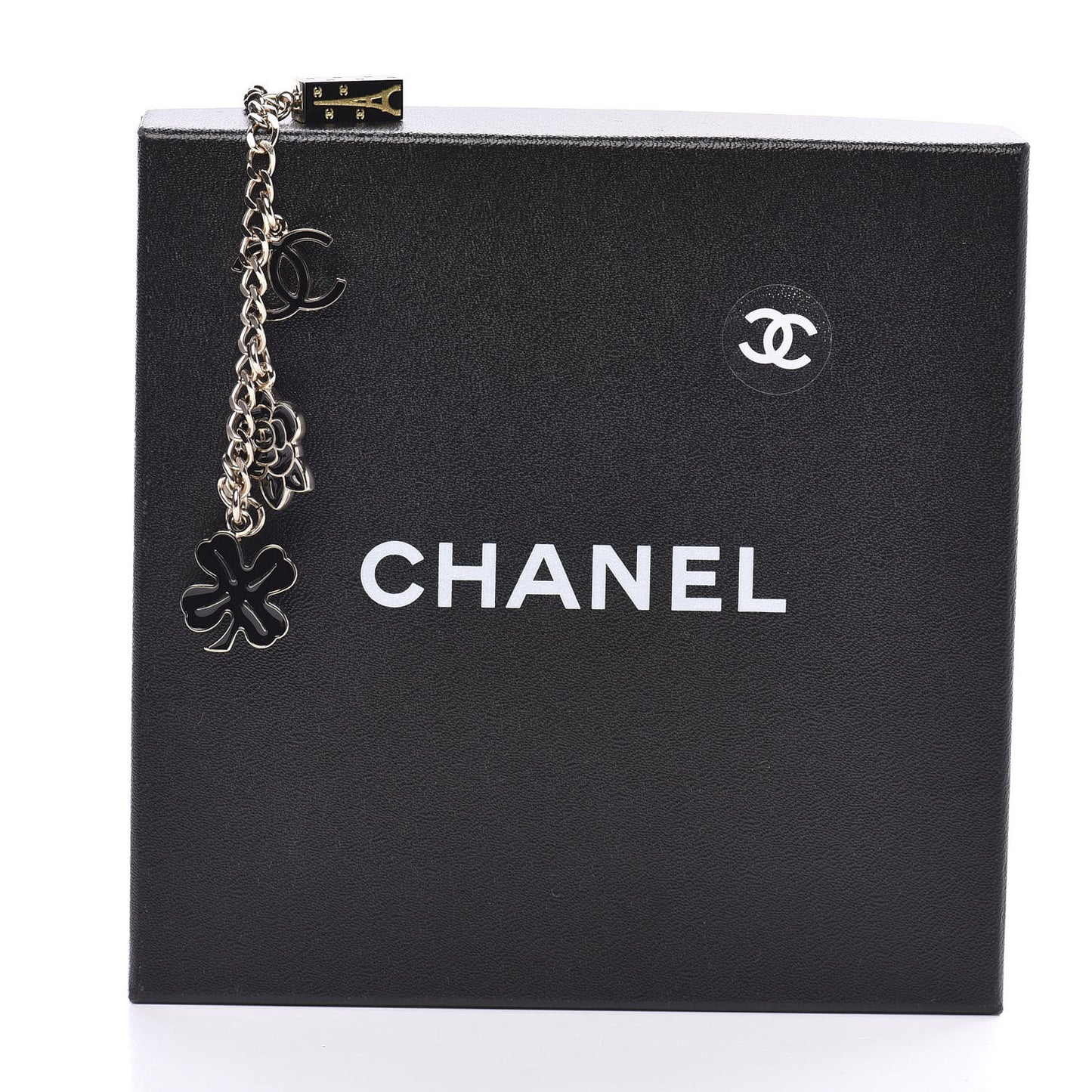 Enamel CC Charm Bracelet Black Gold