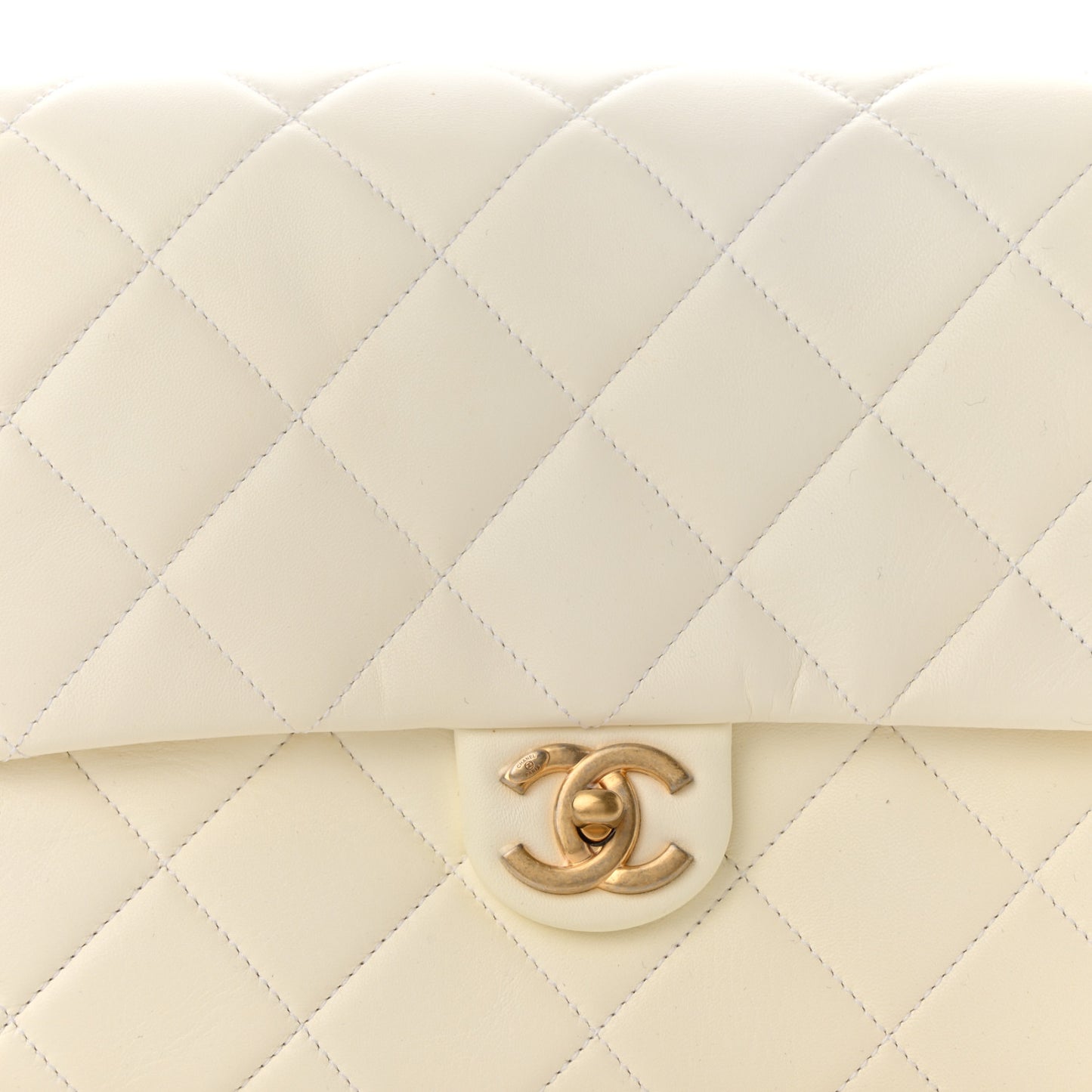 Lambskin Quilted Large Side-Packs White