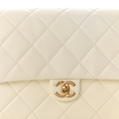 Chanel Lambskin Quilted Large Side-Packs White 10 of 14