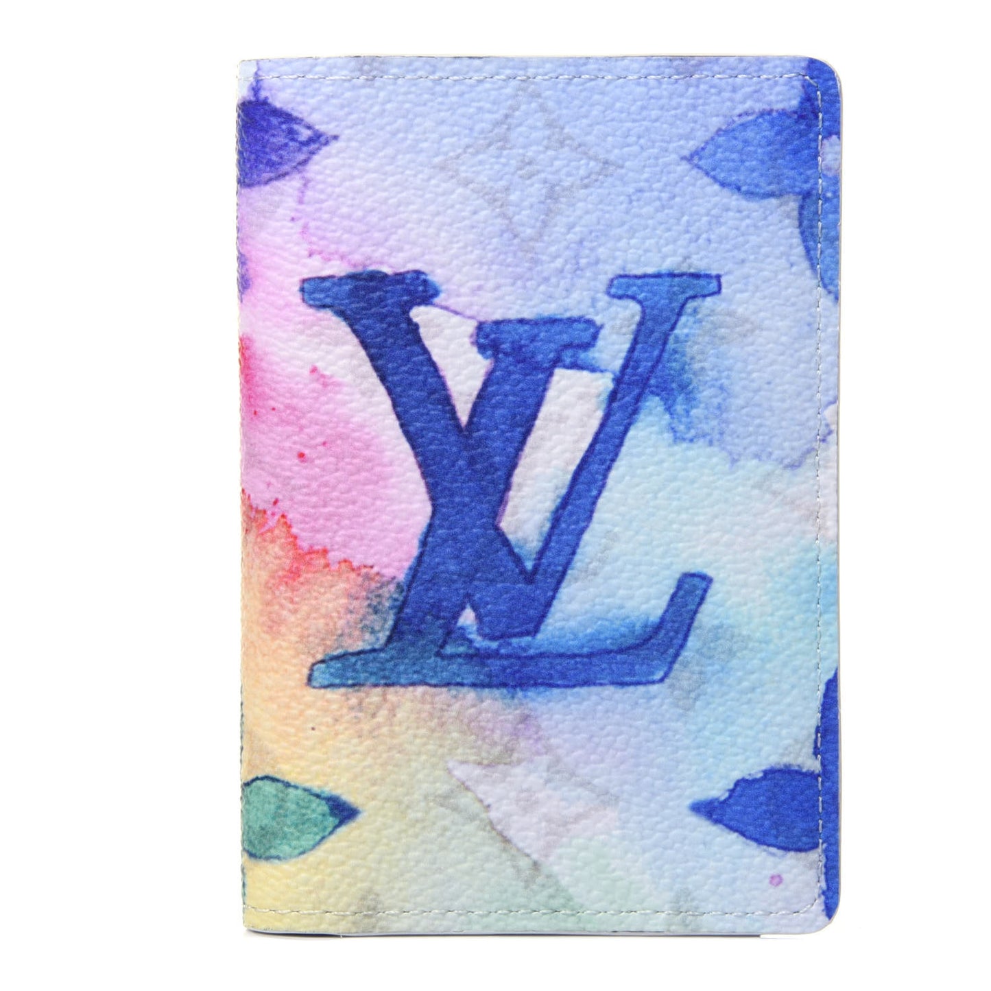 Monogram Watercolor Pocket Organizer NM Multicolor