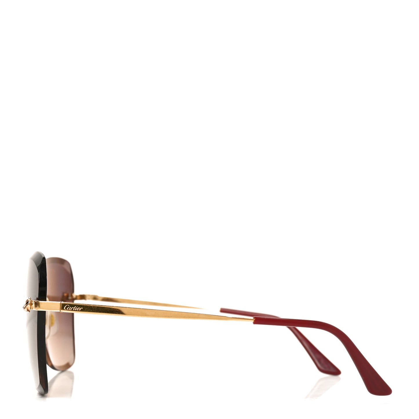 Metal Panthere De Cartier Sunglasses A13F49JS Gold Red