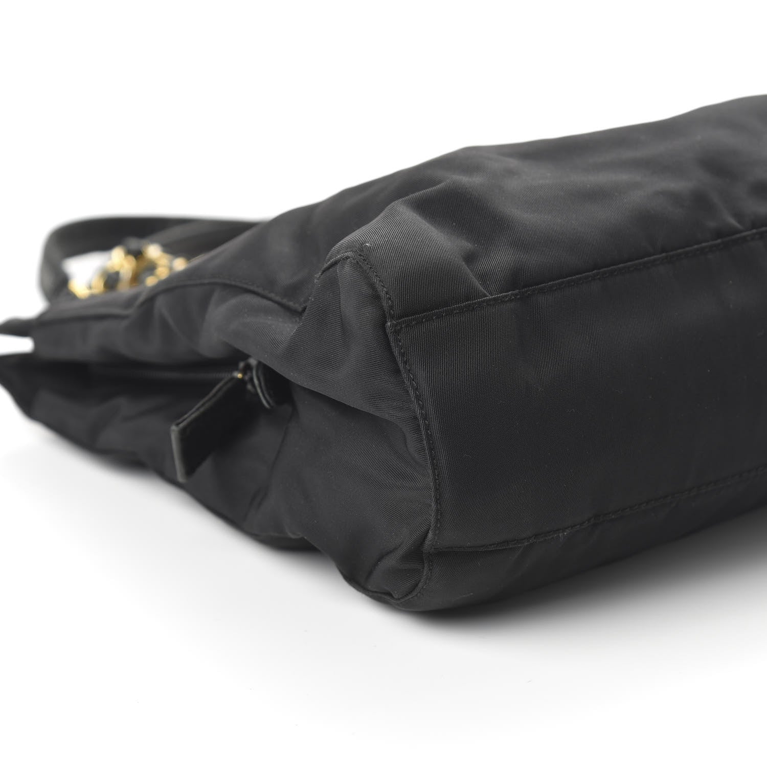 Prada Tessuto Nylon Chain Shoulder Bag Black 6 of 9