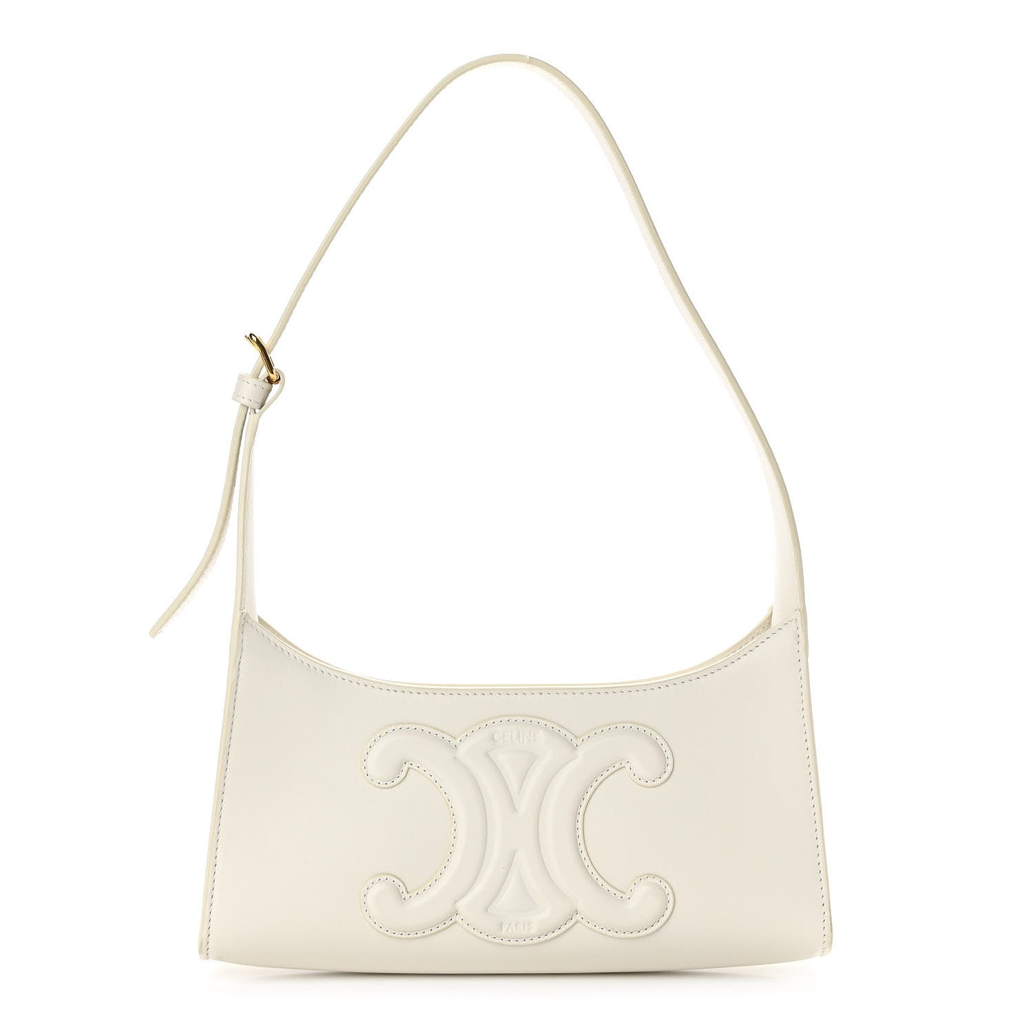 Celine Smooth Calfskin Cuir Triomphe Shoulder Bag White 1 of 10