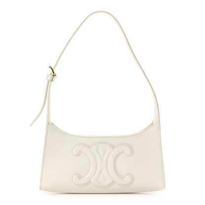 Celine Smooth Calfskin Cuir Triomphe Shoulder Bag White 1 of 10