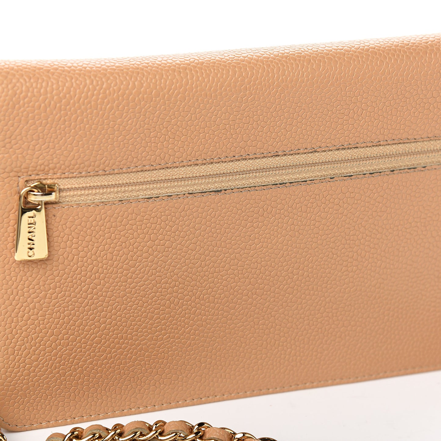 Caviar Timeless CC Wallet on Chain WOC Beige