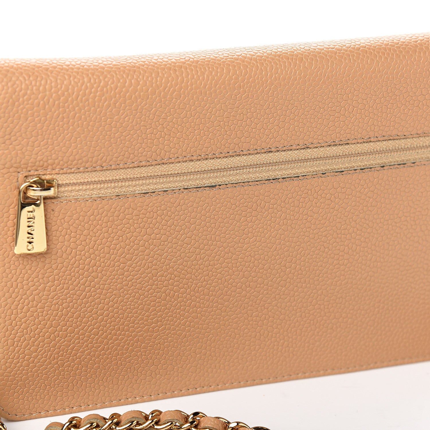 Chanel Caviar Timeless CC Wallet on Chain WOC Beige 11 of 12