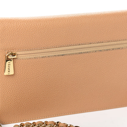 Chanel Caviar Timeless CC Wallet on Chain WOC Beige 11 of 12