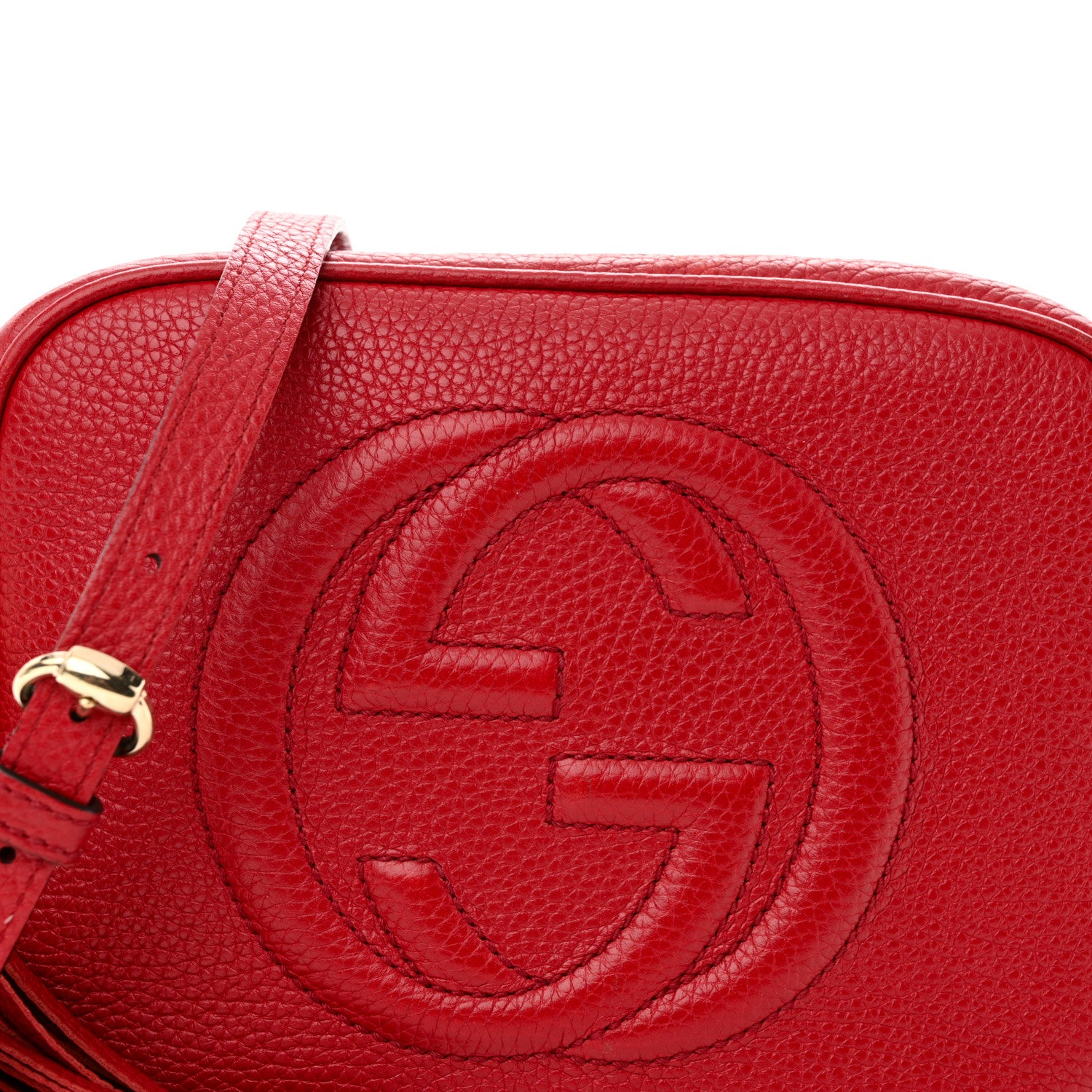 Gucci Pebbled Calfskin Small Soho Disco Bag Vibrant Red 8 of 21