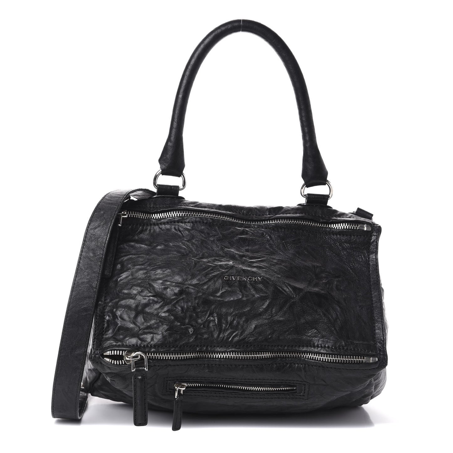 Tumbled Sheepskin Medium Pandora Bag Black