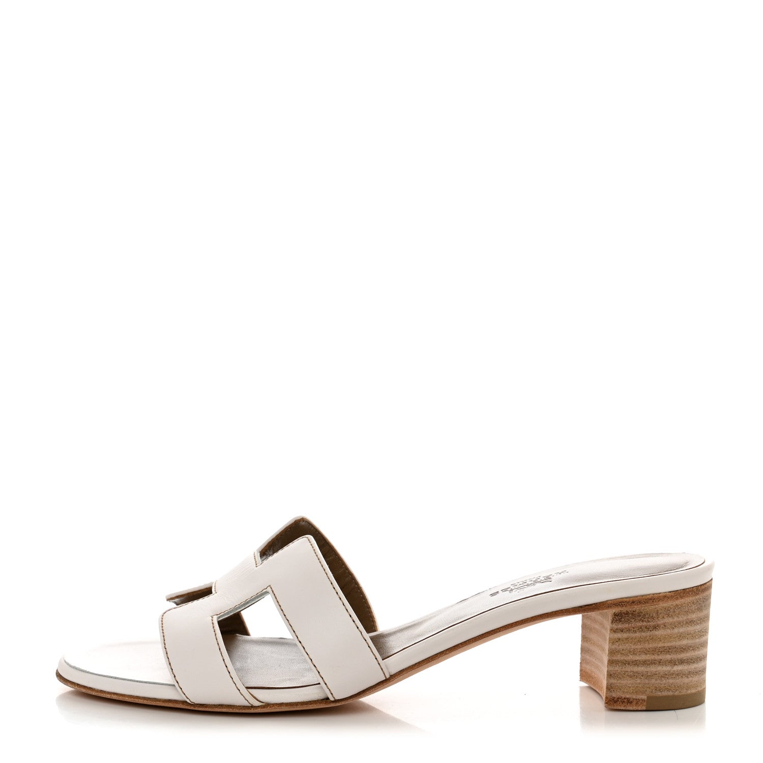 Hermes Calfskin Oasis Sandals 37.5 White 1 of 8