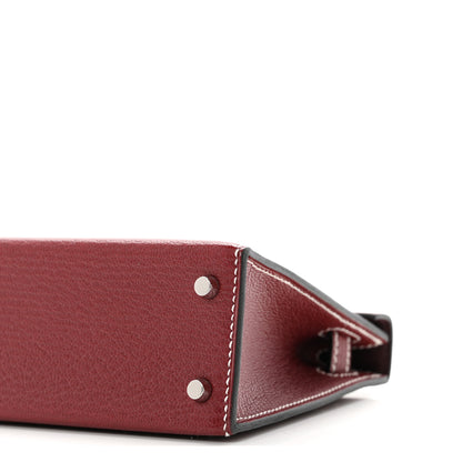 Hermes Chevre Mysore Horseshoe Mini Kelly Sellier 20 Rouge H 10 of 11