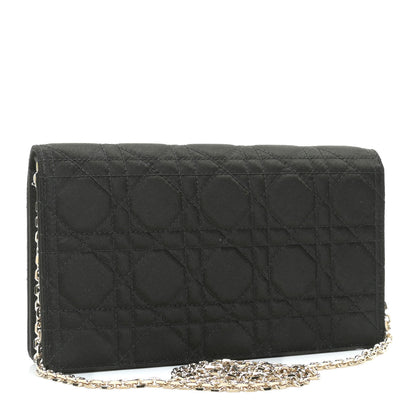 Christian Dior Satin Cannage Lady Dior Clutch Black 2 of 8