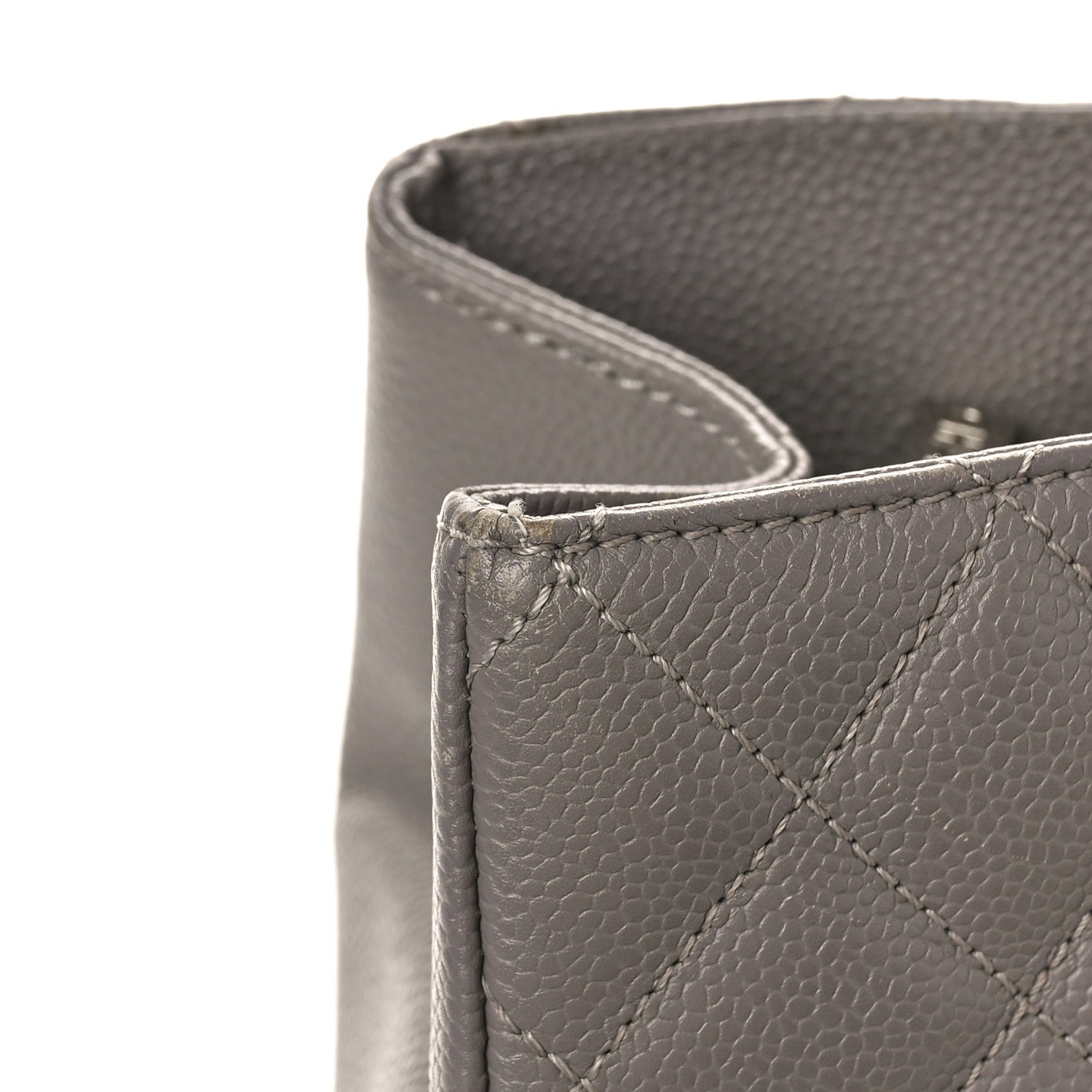 Chanel Caviar Quilted Grand Shopping Tote GST Light Grey 12 of 16