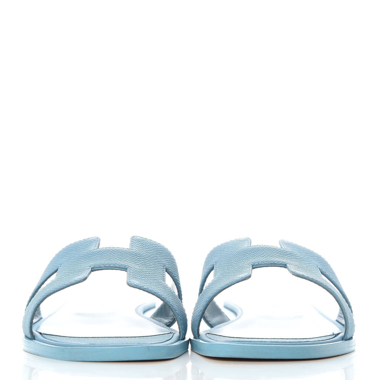 Hermes Epsom Oran Sandals 37.5 Bleu Littoral 2 of 8