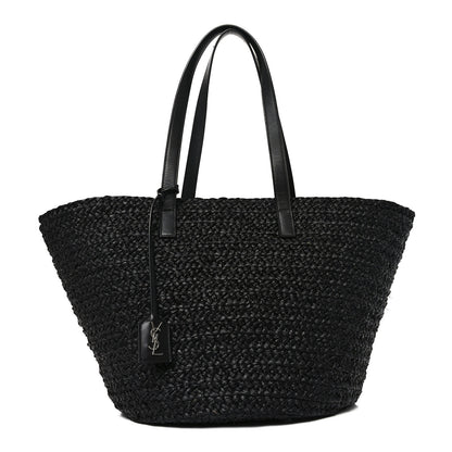 Saint Laurent Raffia Medium Panier Bag Black 1 of 10