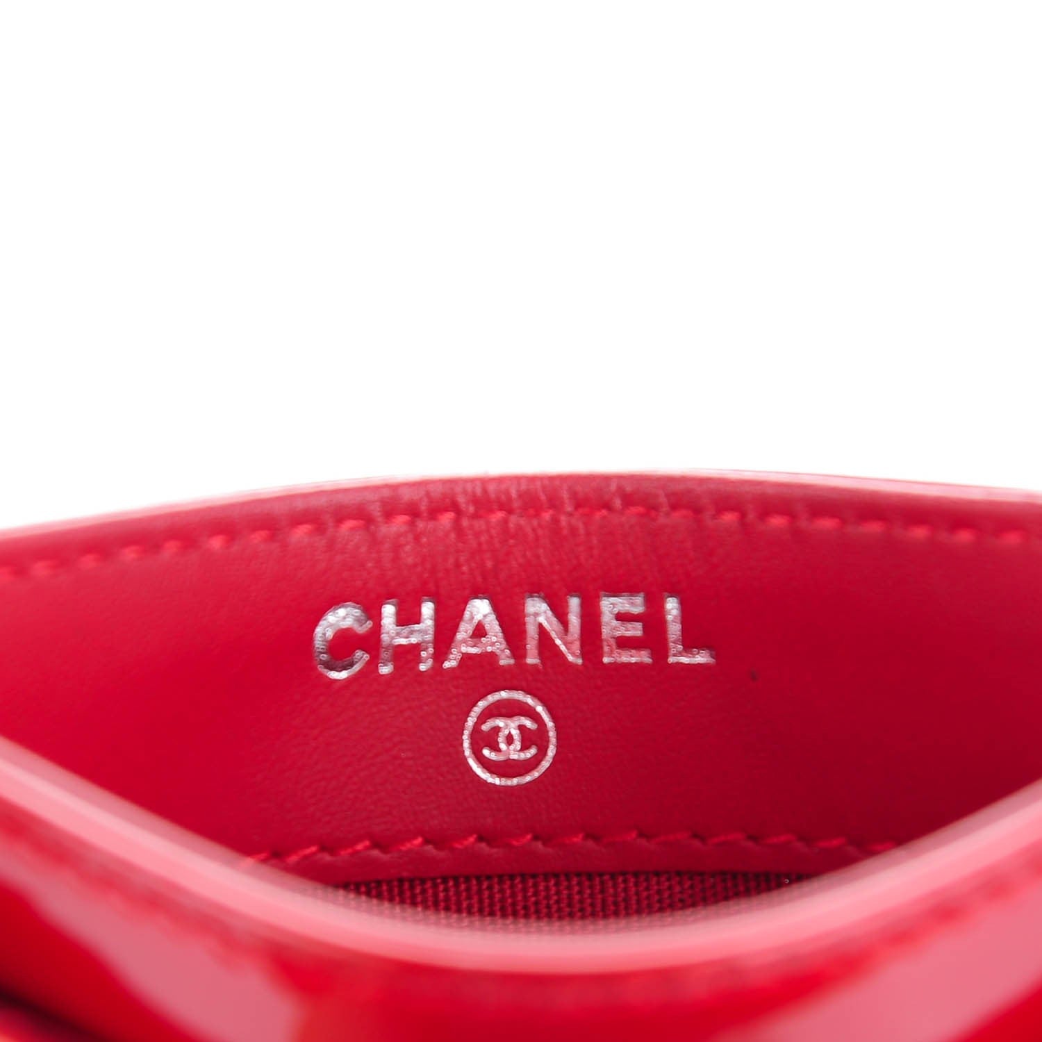 Chanel Patent Quilted Brilliant Card Holder Red 7 of 9