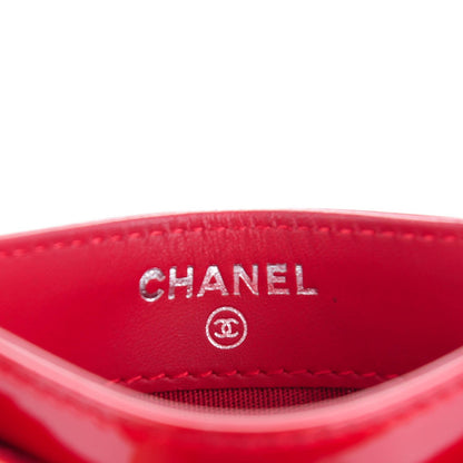 Chanel Patent Quilted Brilliant Card Holder Red 7 of 9